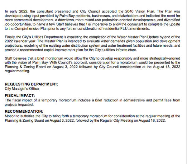 Palm Bay Legislative meeting image side two